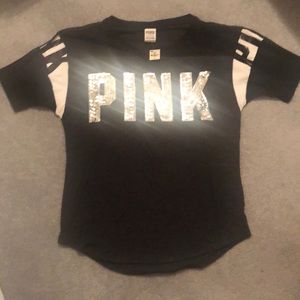 PINK Victoria Secret sequin bling T-shirt